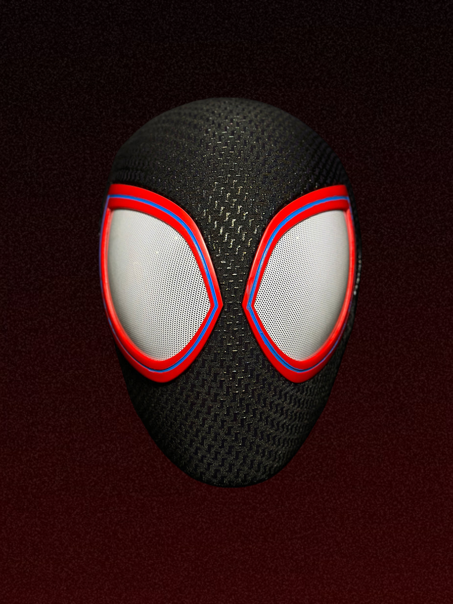 V2 Black-Red Mask With Face Shell (Big Lenses)
